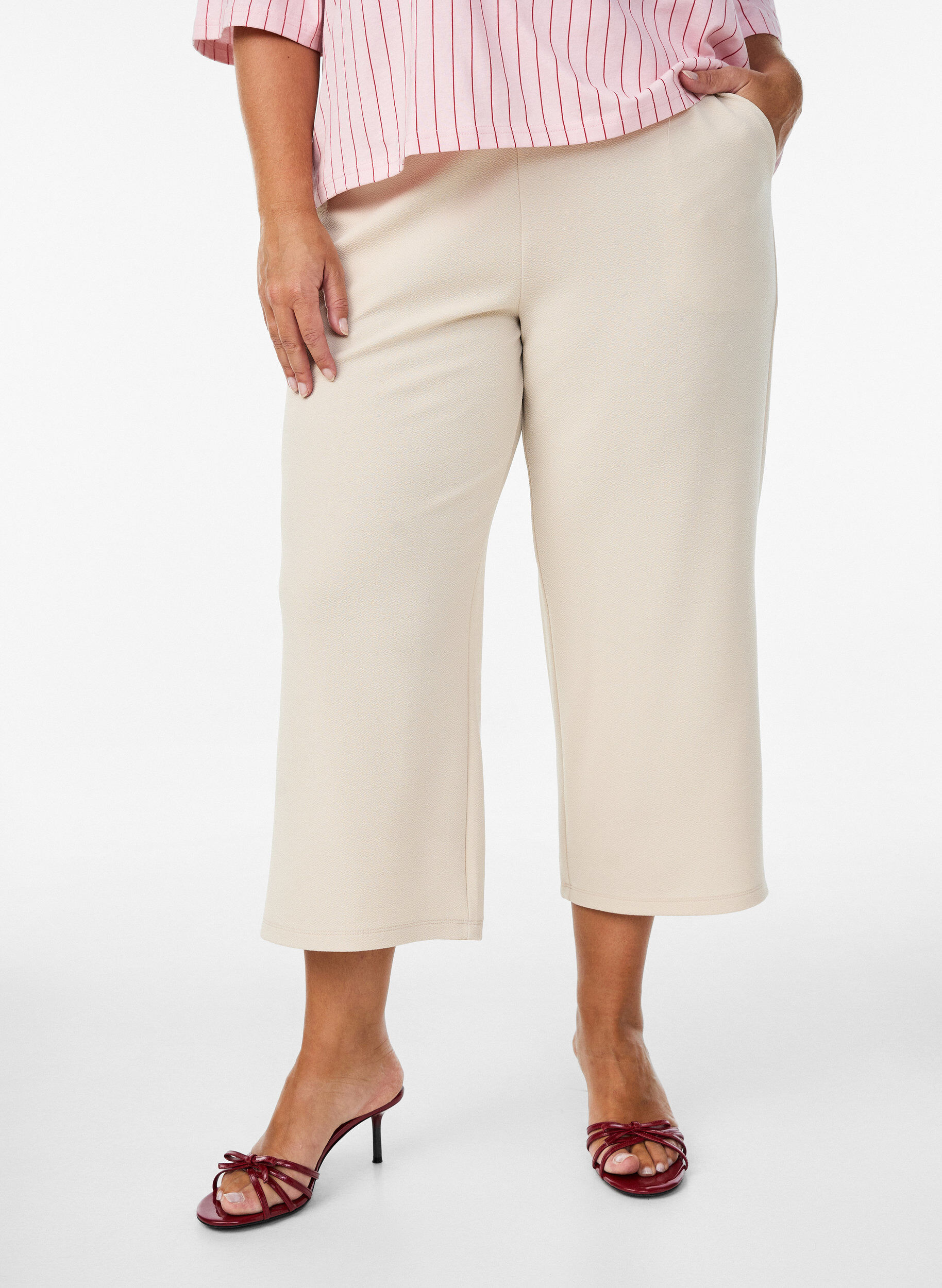 ZizziLosse broek met 7/8 lengte, Beige, Model image number 2