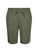 Short ample en mousseline de coton taille haute, Vert, Packshot image number 0