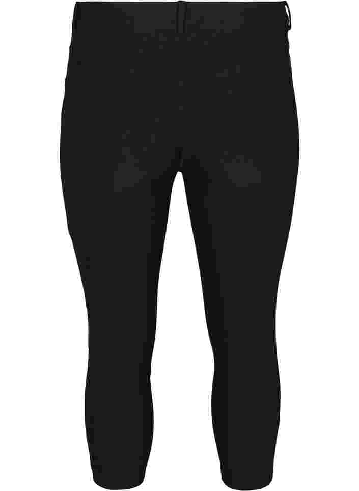 Pantalon 3/4 près du corps avec fermetures éclairs, Black, Packshot image number 1