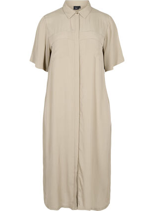 Robe chemise à manches courtes en viscose, Laurel Oak, Packshot image number 0