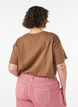100% katoenen T-shirt met korte mouwen en print, Bruin, Model image number 2