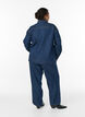 Wide leg jeans met strikceintuur en hoge taille, Blauw, Model image number 1