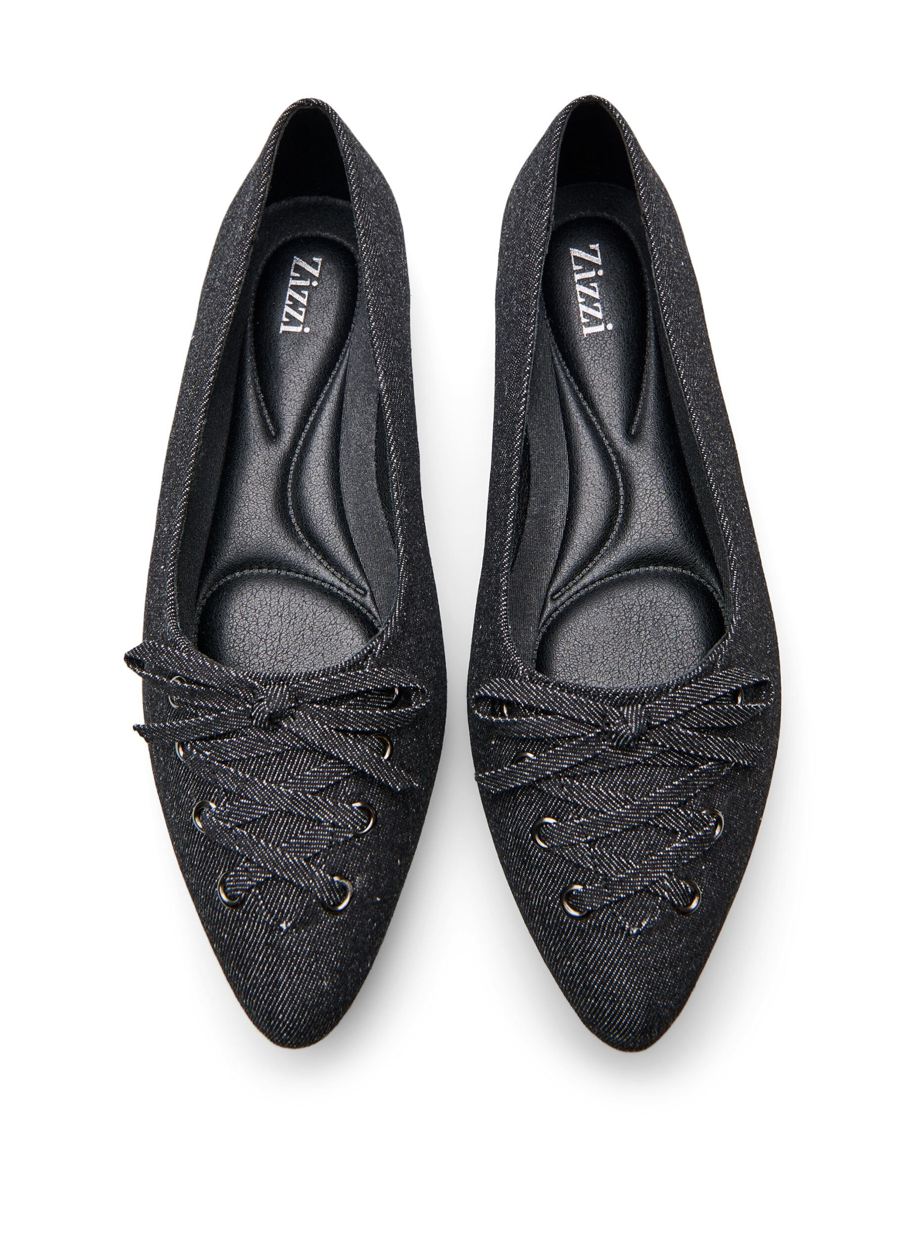 Zizzi Ballerine &agrave; lacets, Noir, Packshot image number 2