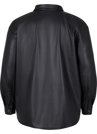 Overhemd in imitatieleer, Black, Packshot image number 1