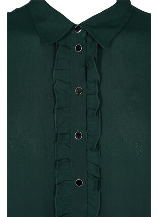 Viscose blouse met knoopsluiting en lintdetails, Scarab, Packshot image number 2