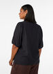 Blouse en viscose avec col en V, Noir, Model image number 2