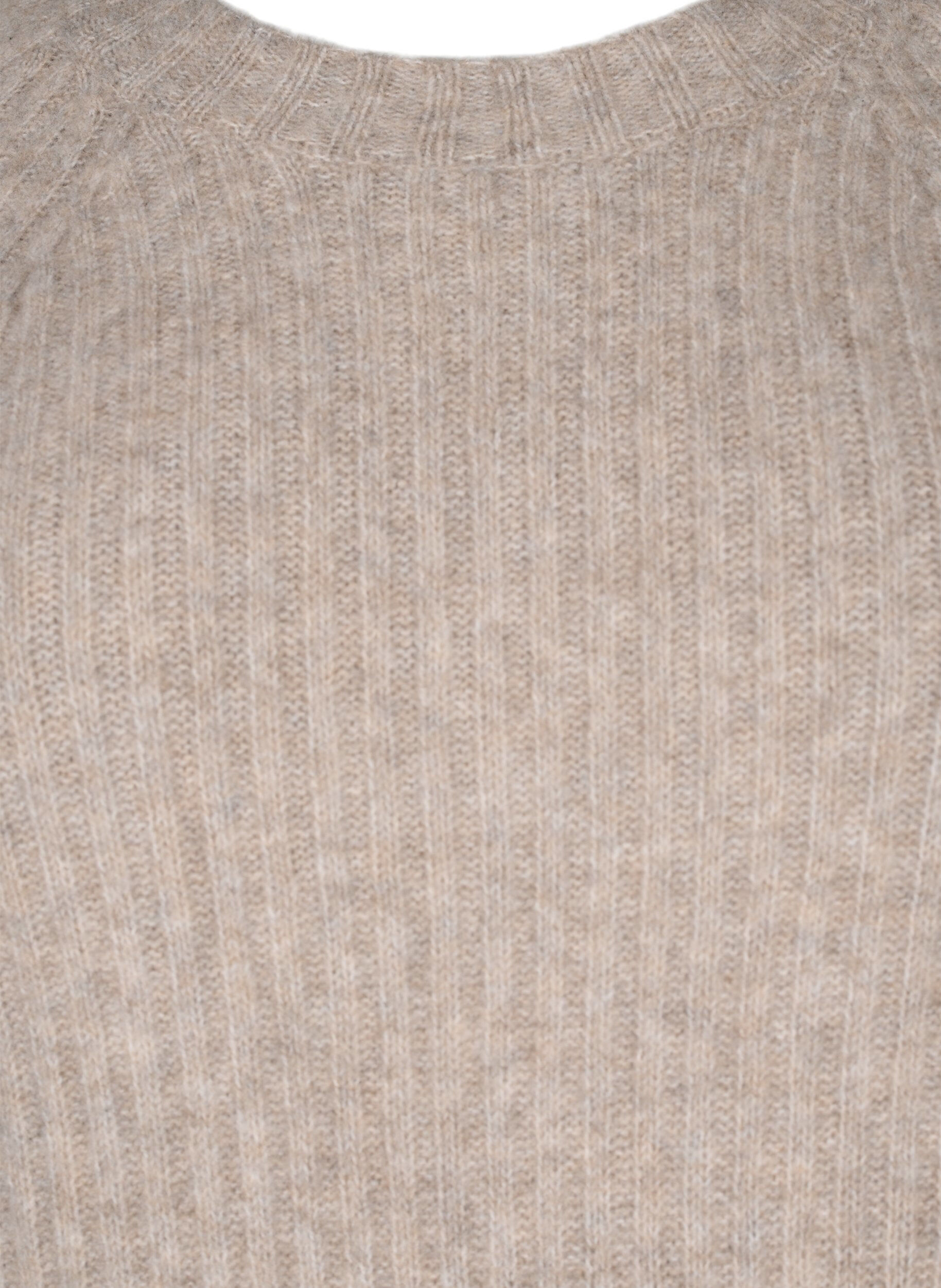 ZizziRibgebreide jurk met split, Simply Taupe Mel., Packshot image number 2