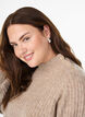 Pull c&ocirc;tel&eacute; &agrave; manches bouffantes et boutons, Beige, Model image number 3