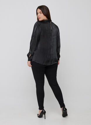Klassieke legging in effen kleur, Black, Model image number 1