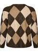 Gebreide top met argylepatroon en rhinestones, Bruin, Packshot image number 1