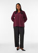 Shirtblouse met geborduurde bloemapplicaties, Rood, Model image number 1
