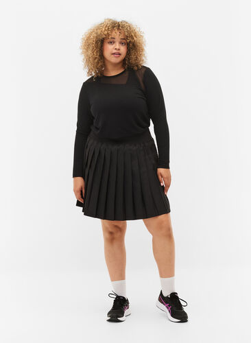 Padel / jupe de tennis en plissé, Black, Model image number 0