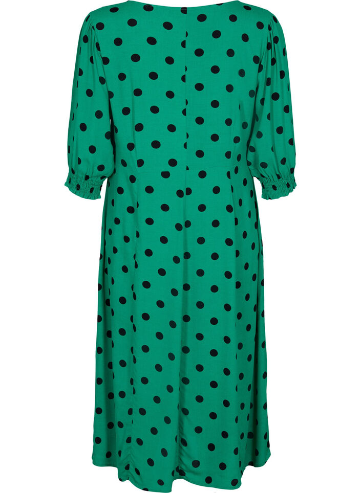 Robe midi à pois en viscose, Jolly Green Dot AOP, Packshot image number 1