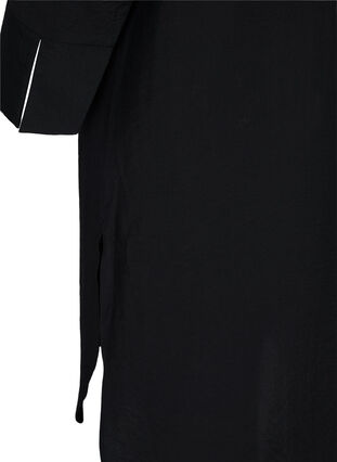 Lange overhemdblouse met knoop, Black, Packshot image number 3
