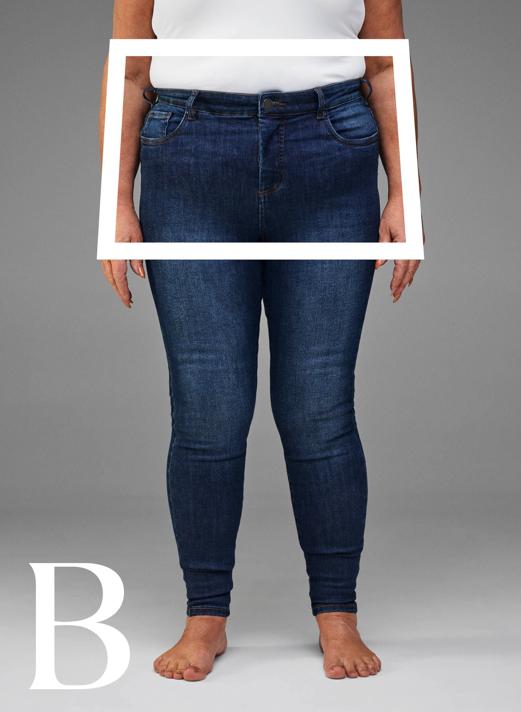 ZizziSuper smalle jeans met hoge taille, Dark Blue, Model image number 1