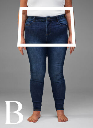 Super smalle jeans met hoge taille, Dark Blue, Model image number 1