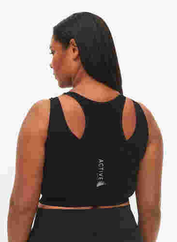 Brassière de sport sans coutures avec double couche, Black, Model image number 0