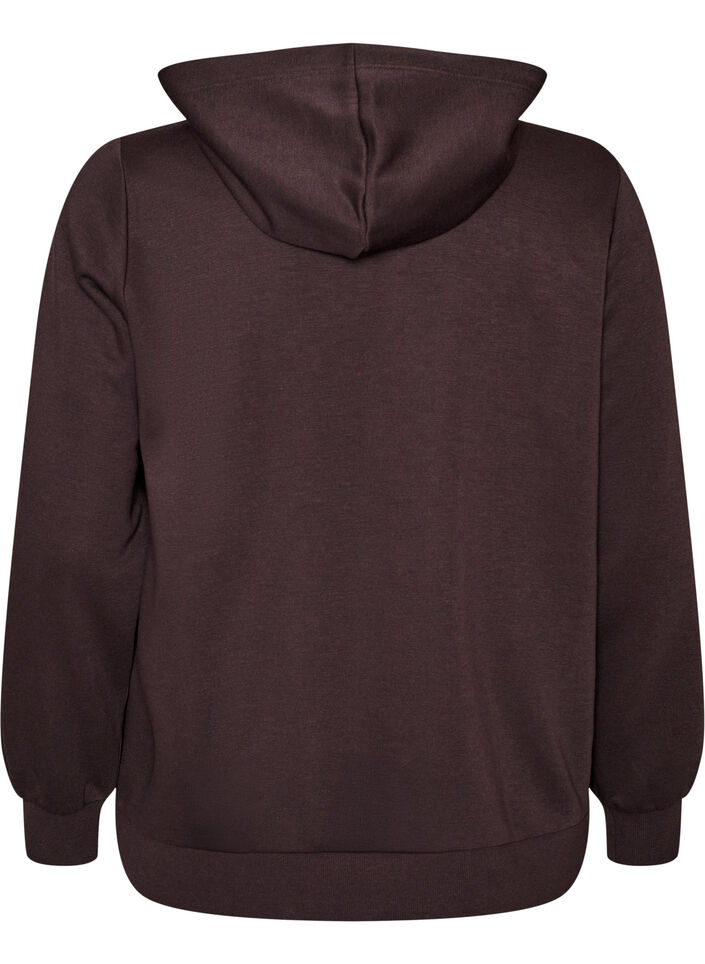 Sweat &agrave; capuche zipp&eacute; avec poches, Marron, Packshot image number 1