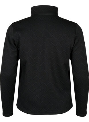 Sportieve fleece jack met zakken, Black, Packshot image number 1