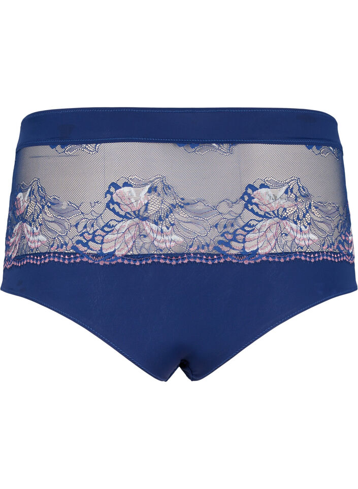 Culotte hipster avec dentelle et taille régulière, Medieval Blue, Packshot image number 1