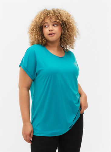 T-shirt d'entraînement à manches courtes, Deep Peacock Blue, Model image number 0