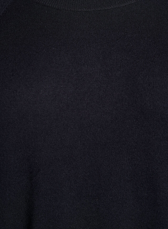 Korte gebreide jurk met raglanmouwen, Zwart, Packshot image number 2