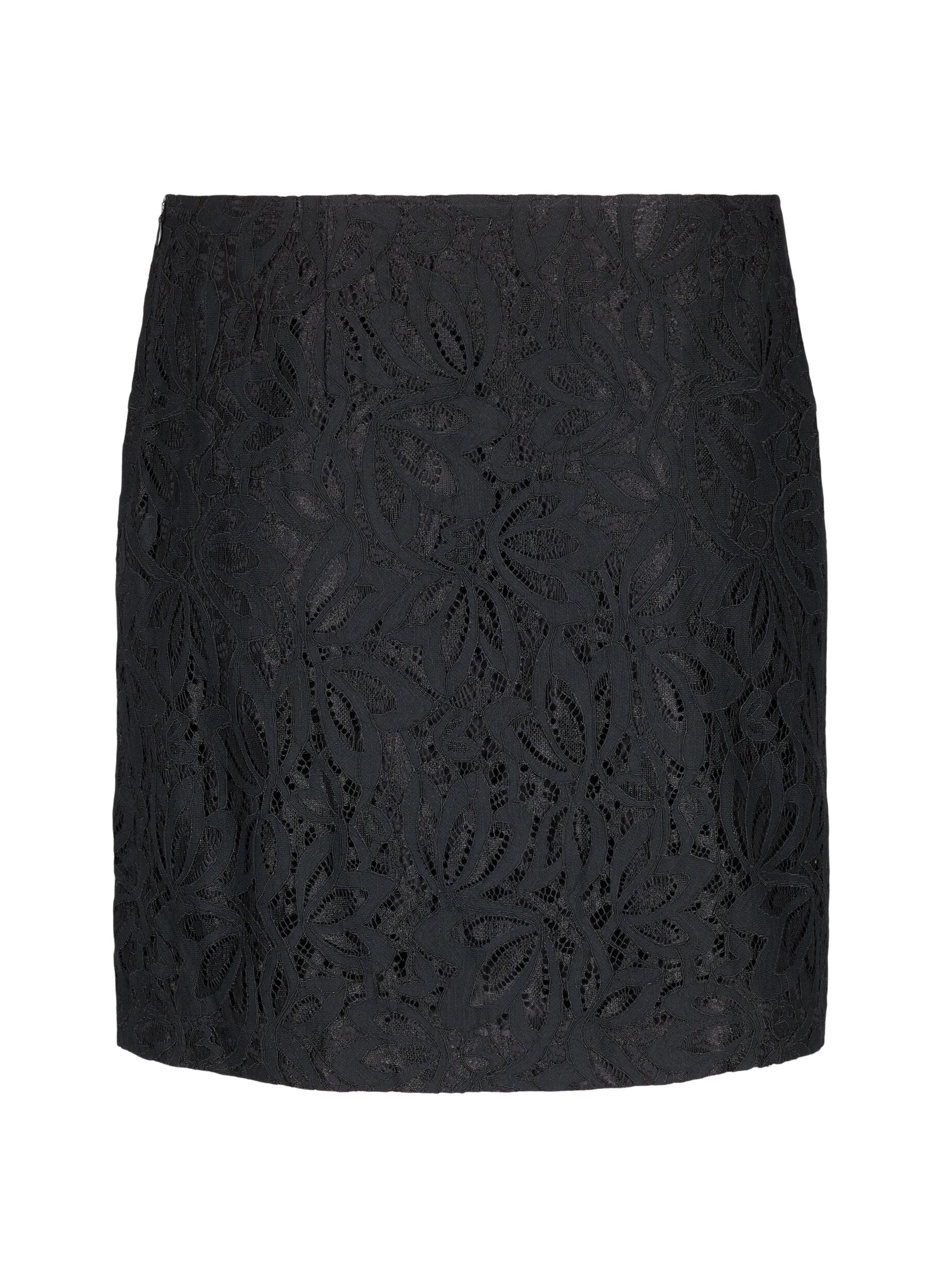 ZizziKorte kanten rok, Black, Packshot image number 1