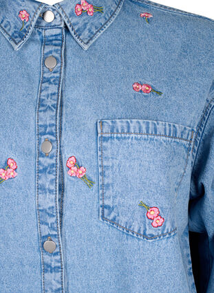 Chemise en jean avec fleurs brodées, L.B.D.Flower AOP, Packshot image number 2