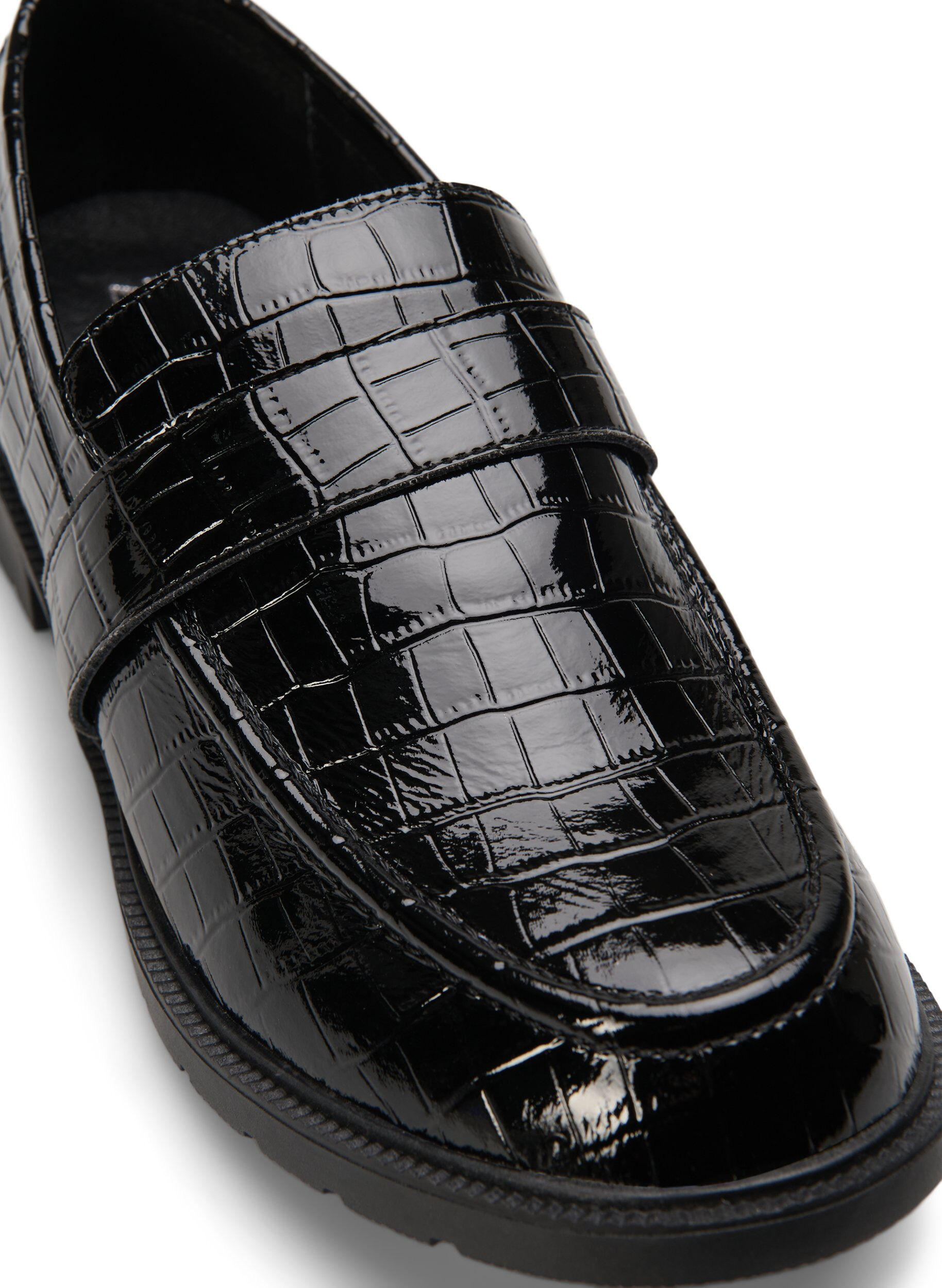 ZizziWijde croco loafers van leer, Black, Packshot image number 3