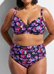 Haut de bikini avec armatures et imprim&eacute;, Violet, Model image number 3