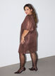 Robe courte en sequins avec motif &agrave; losanges, Marron, Model image number 2