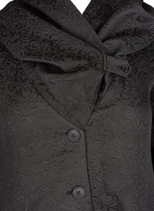 Jacquard geweven jas met capuchon, Black, Packshot image number 2