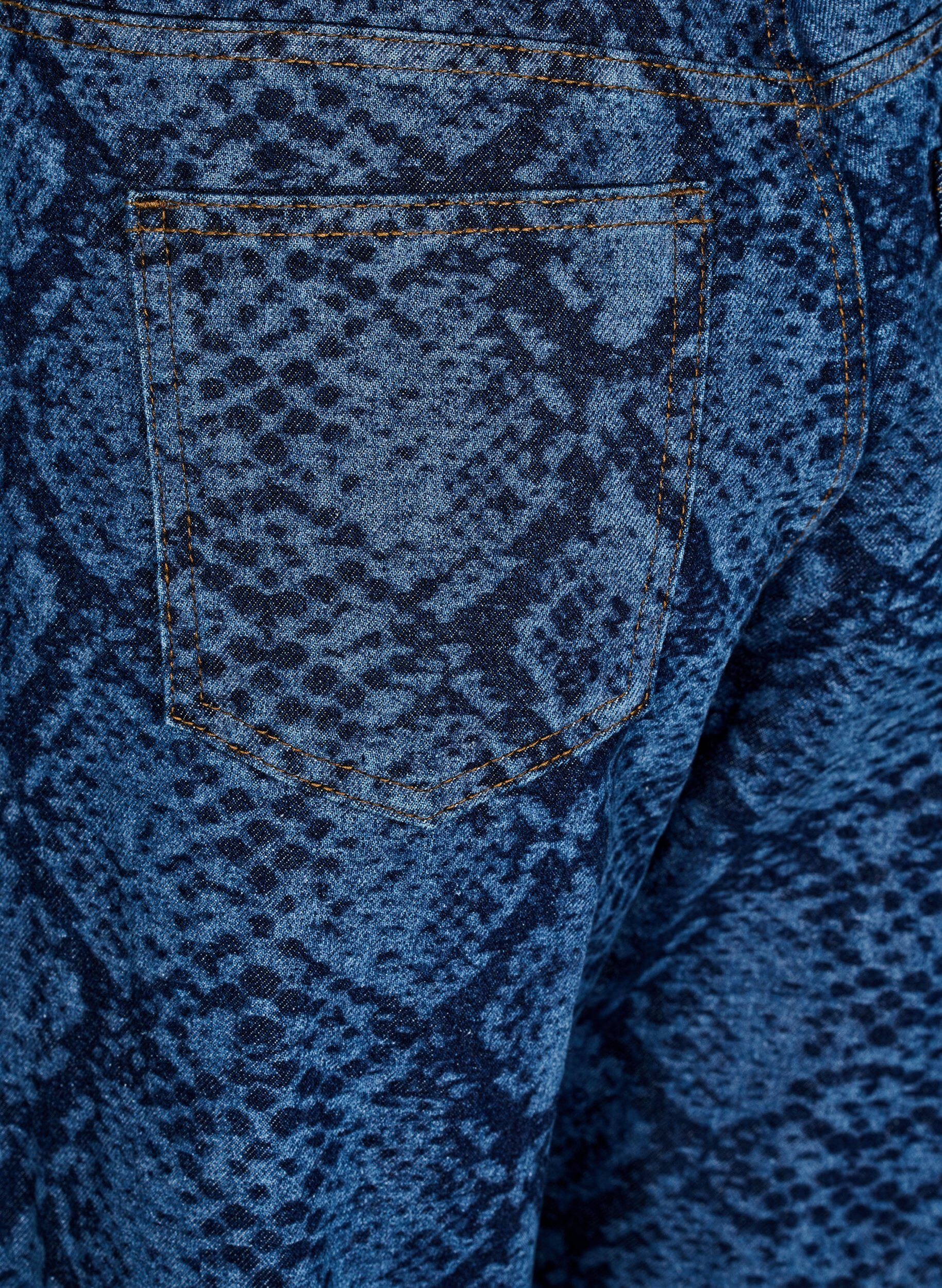 Zizzi Jean Emily &agrave; imprim&eacute; serpent, Bleu, Packshot image number 3