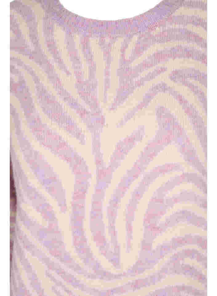 Gebreide trui met print, Lavender  Mel Comb., Packshot image number 2