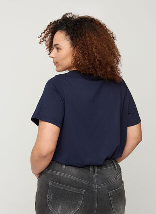 T-shirt met a-lijn en print op de borst, Night Sky, Model image number 1