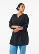 Tunique en mousseline de coton avec broderie anglaise, Noir, Model image number 0