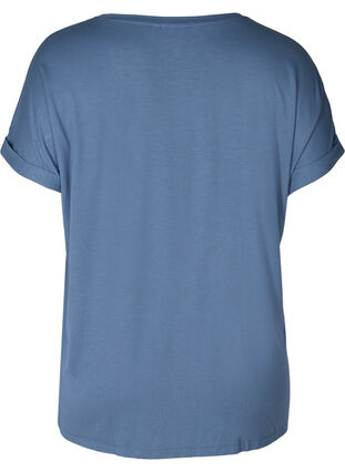 T-shirt in viscosemix met ronde hals, Vintage Indigo, Packshot image number 1