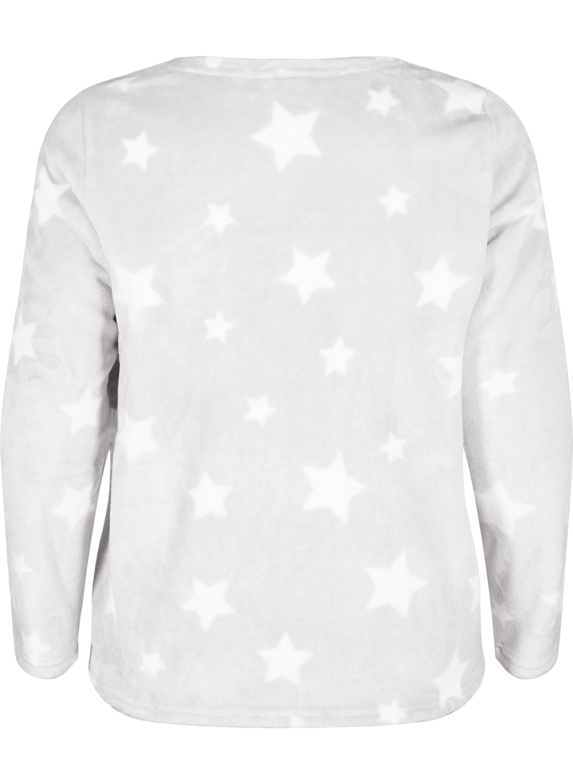 ZizziBlouse met lange mouwen en sterren, Grey Star, Packshot image number 1
