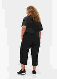 Cropped culotte sportbroek, Black, Model