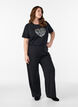 Pantalon ample, Noir, Model image number 1