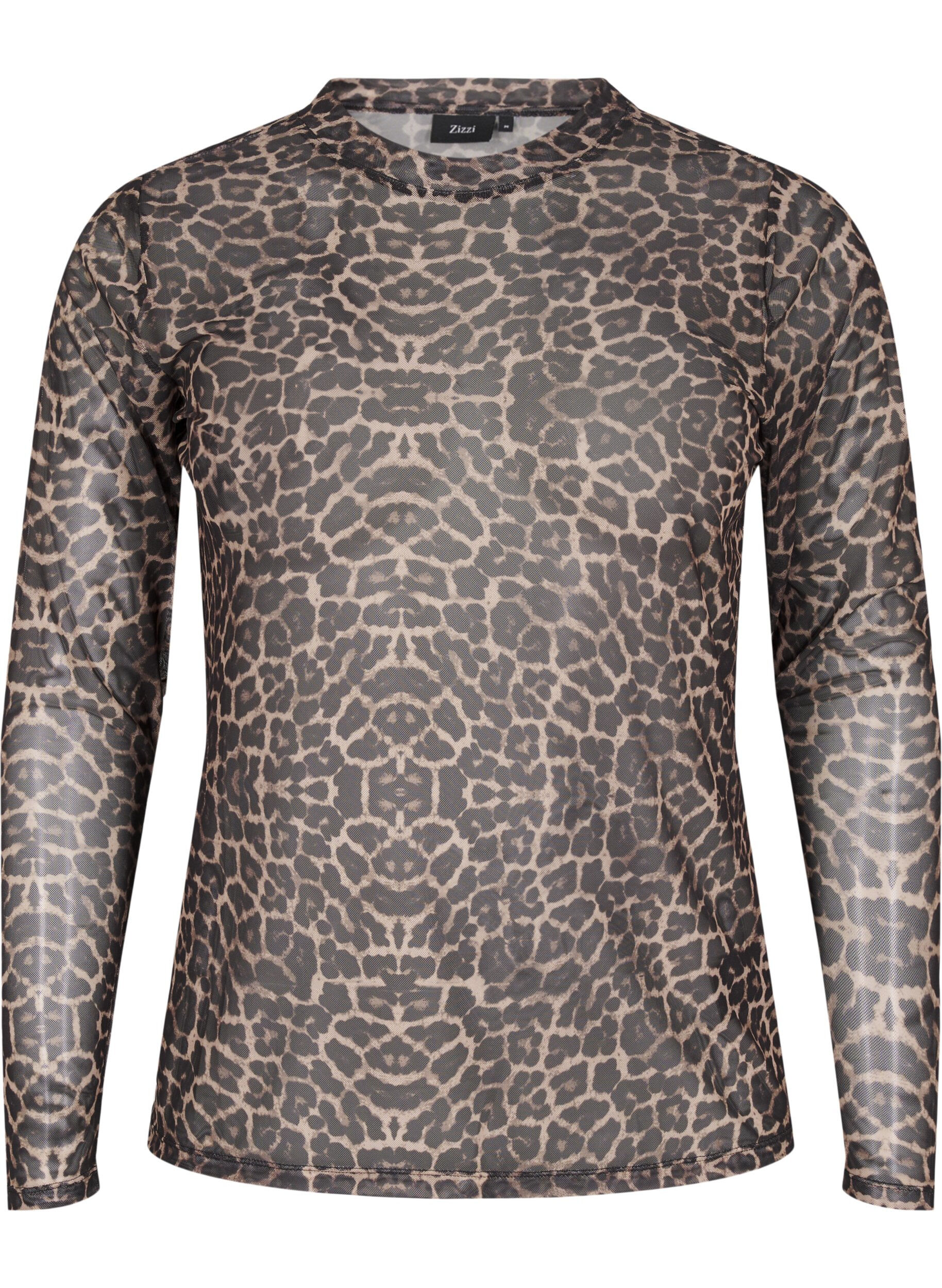 ZizziMesh blouse met stippen, Bruin, Packshot image number 0