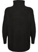 Pull en maille l&acirc;che avec col roul&eacute;, Noir, Packshot image number 1