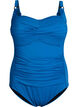 Maillot de bain drap&eacute; avec bonnets rembourr&eacute;s, Bleu, Packshot image number 0