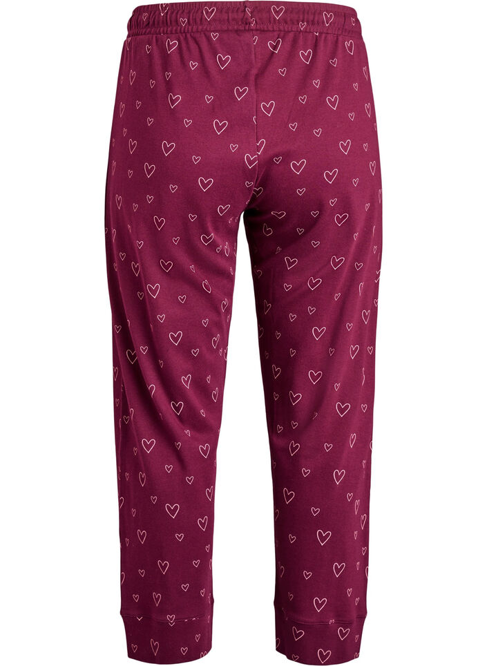 Katoenen pyjamabroek met hoge taille, Rood, Packshot image number 1