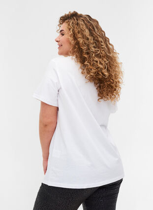 T-shirt basique en coton, lot de 2, Bright White, Model image number 1