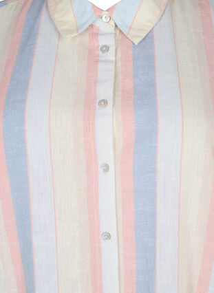 Lang shirt van katoenmix met linnen, Multi Color Stripe, Packshot image number 2