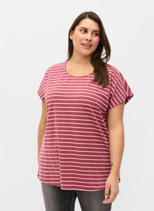 Katoenen t-shirt met strepen, Apple Butter Stripe, Model image number 0