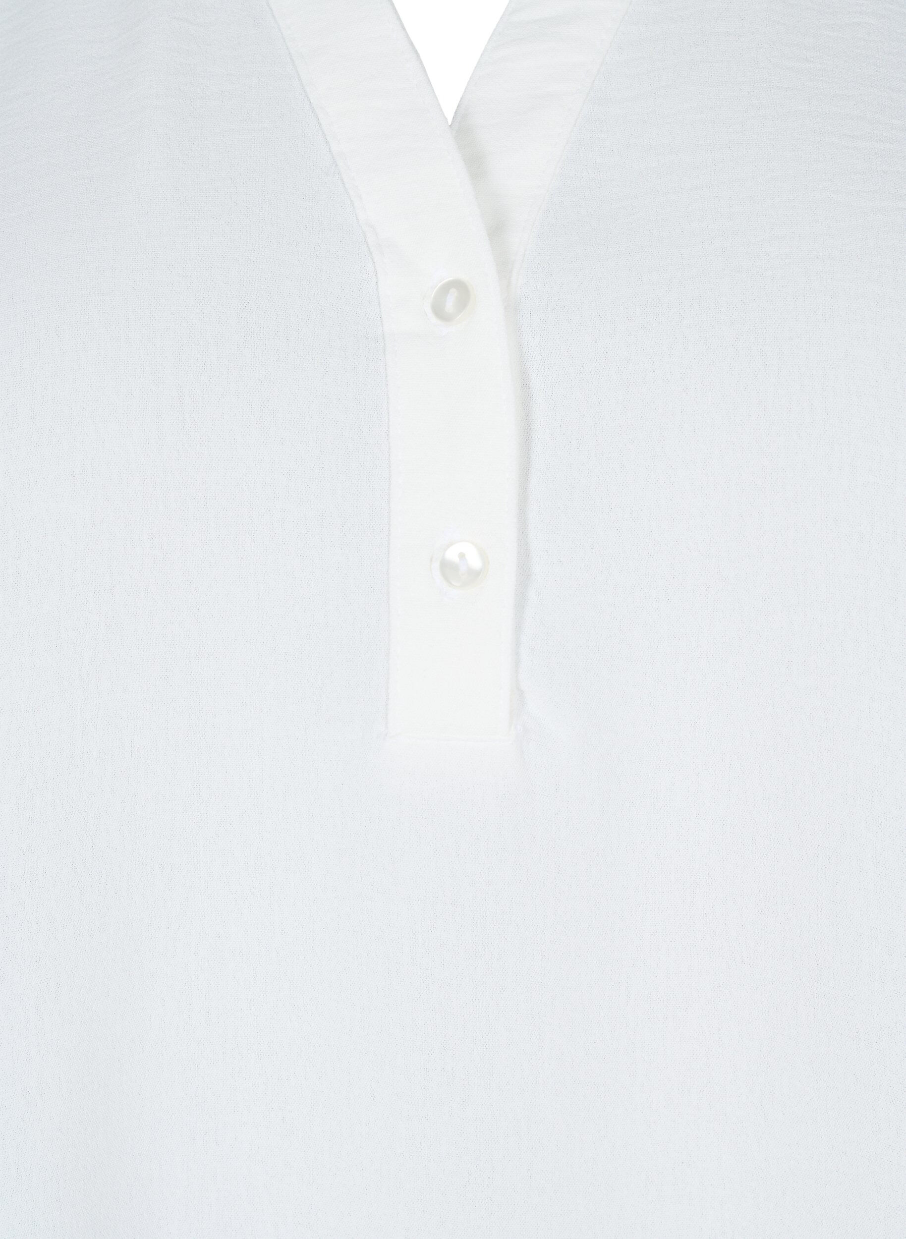 ZizziBlouse met lange mouwen en V-hals, Bright White, Packshot image number 2
