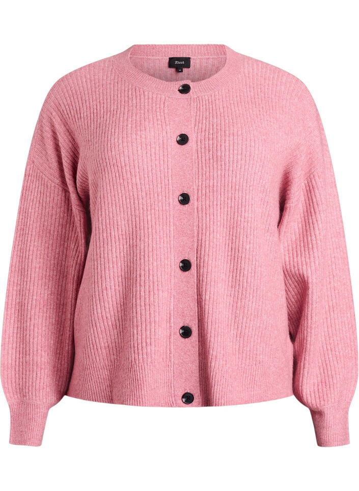 Cardigan en tricot c&ocirc;tel&eacute; avec boutons, Rose, Packshot image number 0