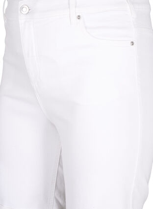 Korte spijkerbroek met strakke pasvorm en hoge taille, Bright White, Packshot image number 2